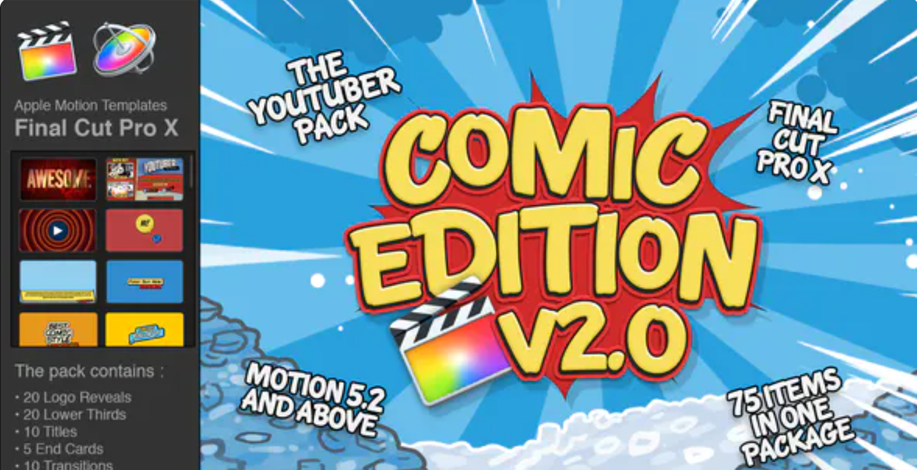 The YouTuber Pack - Comic Edition V2.0 - Final Cut Pro X 1