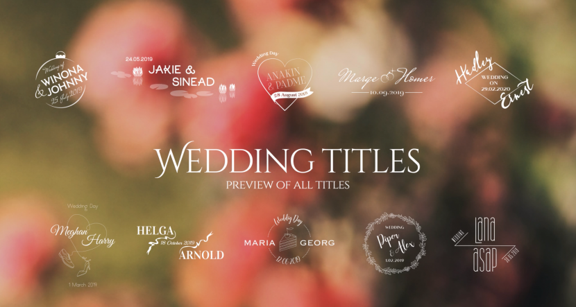 50 Wedding Titles | For Final Cut & Apple Motion 1