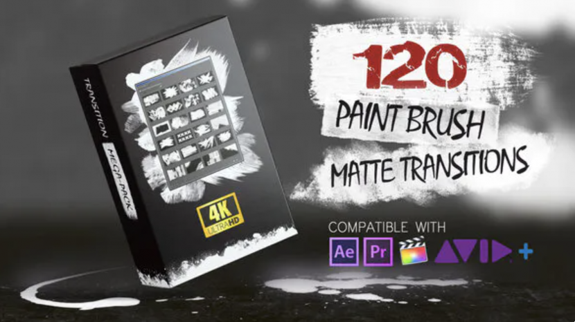 120 Paint Brush Matte Transitions - 4K Pack 1