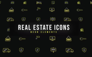 Real Estate Neon Icons 24